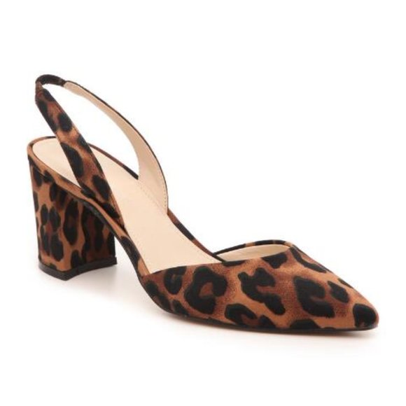 Marc Fisher Cup 3 Block Heels Leopard Pointed Toe - Picture 2 of 11
